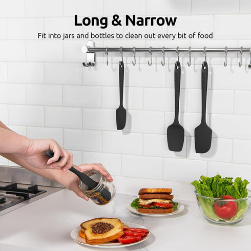 U-Taste Silicone Spatula Set with 600 Degrees Fahrenheit Heat Resistant (Black)...